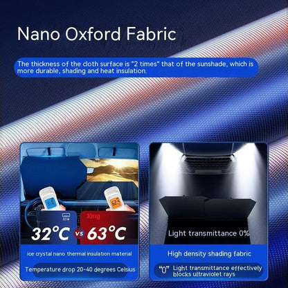 Automatic retractable car sunshade for front windshield thermal insulation in Oxford cloth material