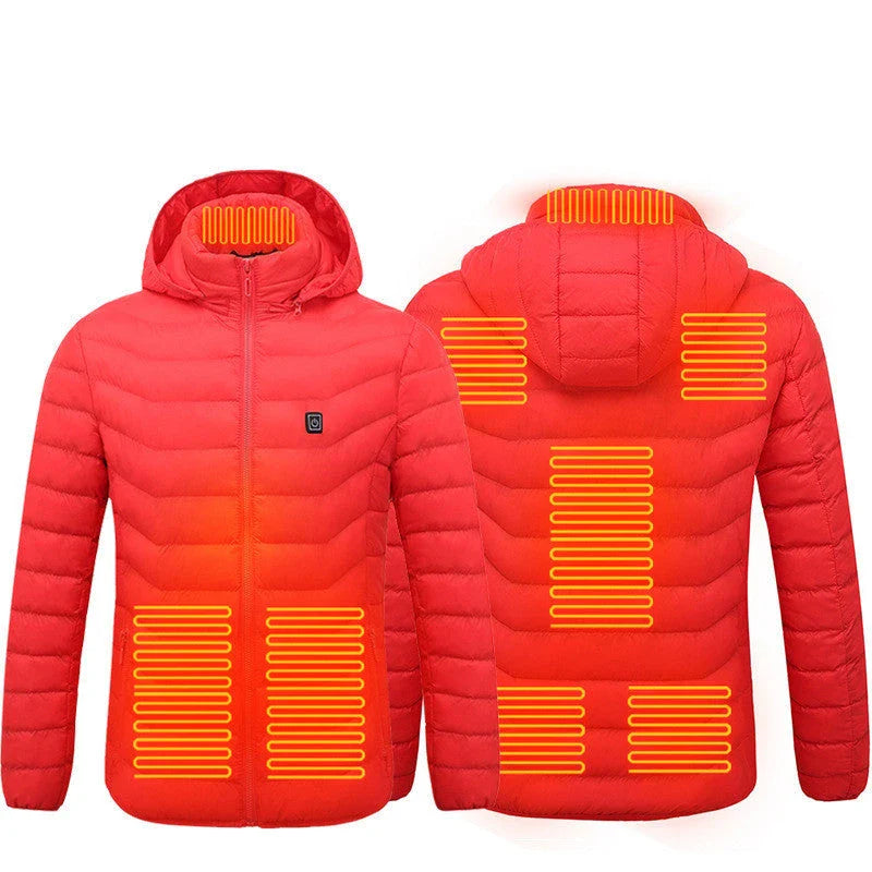 Cozy and stylish electric heated winter jacket with USB charging and adjustable temperature settings