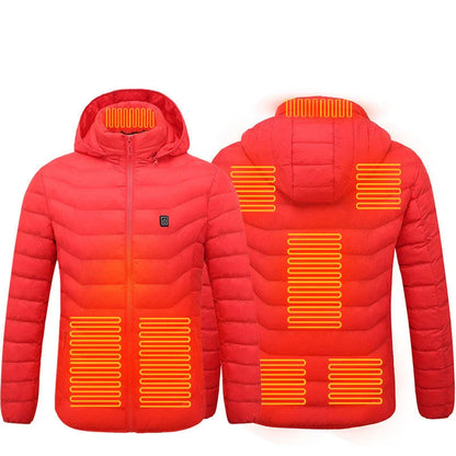 Cozy and stylish electric heated winter jacket with USB charging and adjustable temperature settings