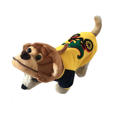 Monkey Cartoon Design Dog Hat for pets in brown, sizes S, M, L