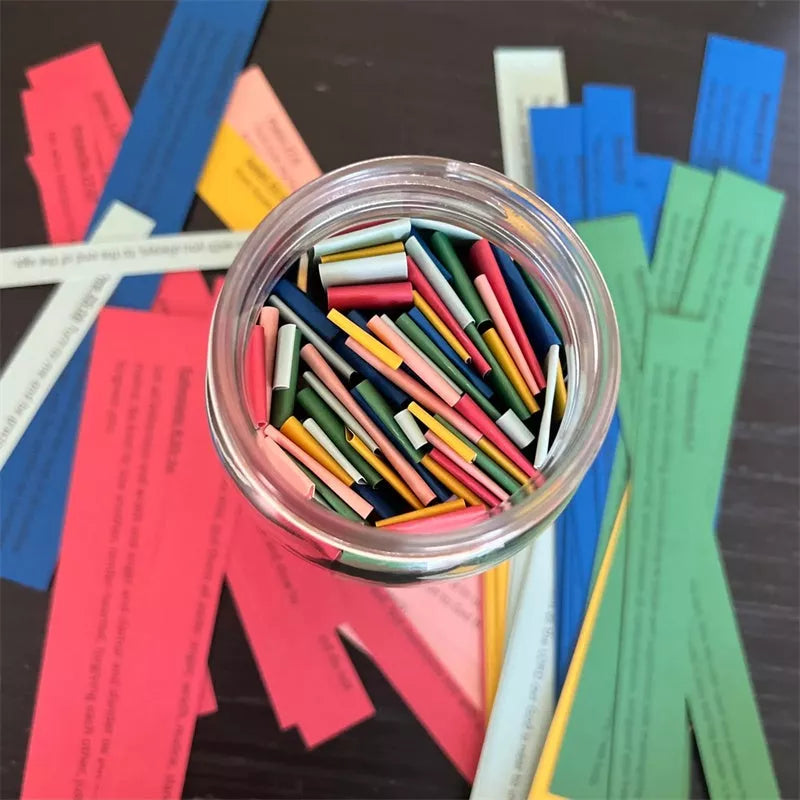 Handmade Bible Verses Jar with 67 color-coded verses for emotional support