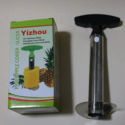 Stainless steel pineapple peeler tool with ABS handle in black, green and yellow colour options