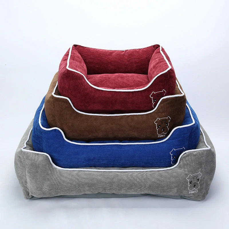 Bite resistant corduroy pet kennel in various sizes and colours