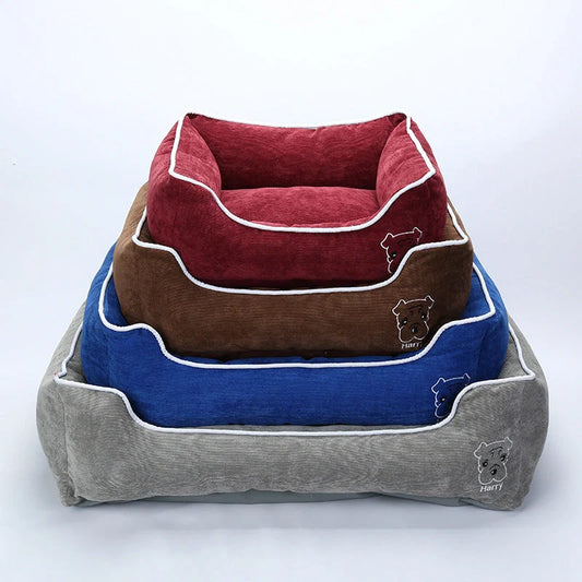 Bite resistant corduroy pet kennel in various sizes and colours