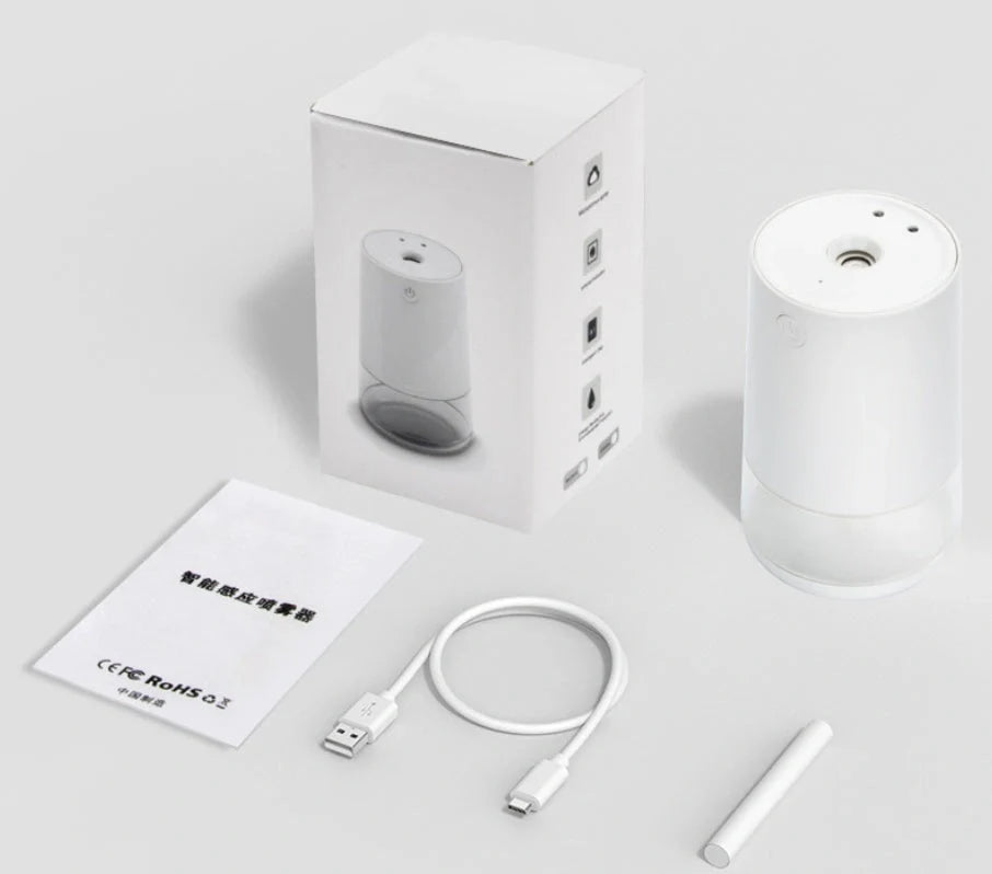 Portable Intelligent Sensing Automatic Alcohol Disinfection Sprayer MGS-9 in white