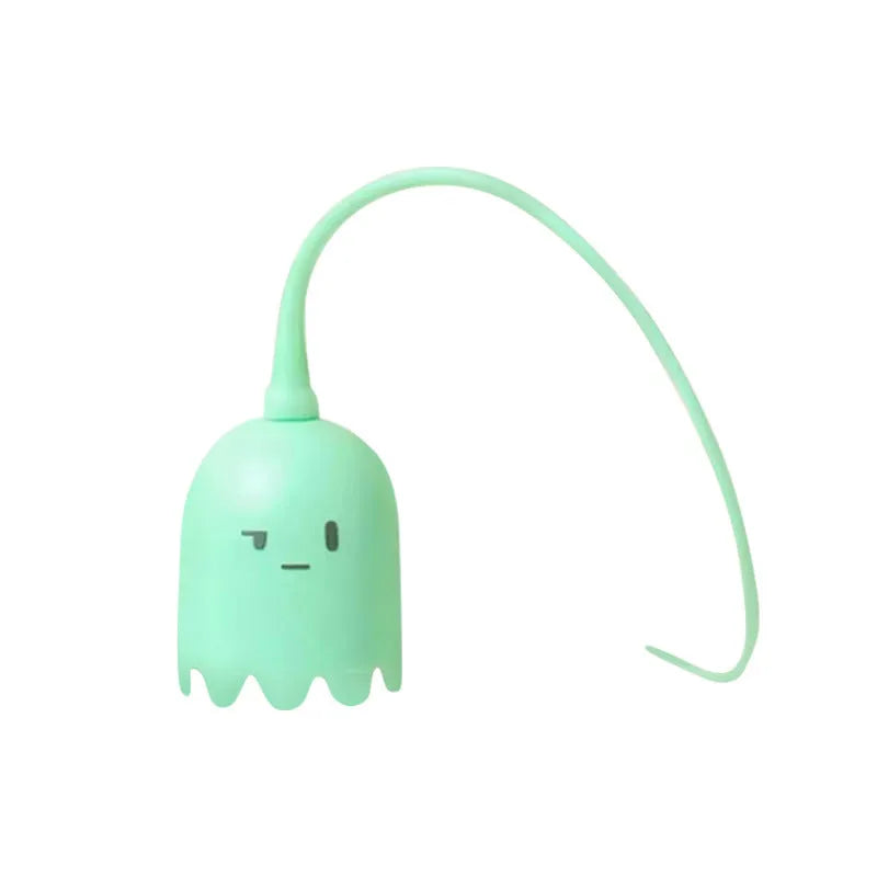 Rechargeable automatic cat wand toy with swinging silicone tails for indoor cat stimulation