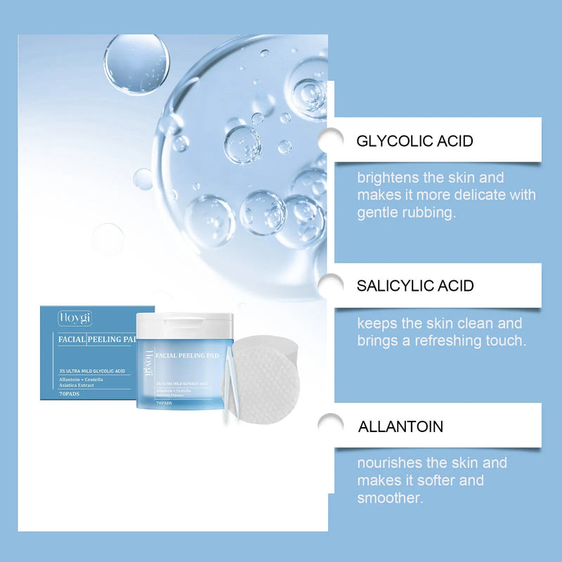 Salicylate Toner Gasket Cotton Pads for Gentle Cleansing and Cutin Hydration Care, 70-Pad Pack with Tweezer, Compact Size 7.3 x 6.3 cm, Professional Makeup Tools and Beauty Accessories