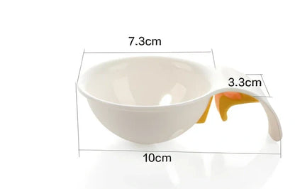 White ABS egg yolk white separator tool, 10cm handle, 7.3cm bowl mouth for kitchen use