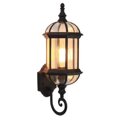Gold and black outdoor waterproof aluminium wall lamp for courtyard and store decoration