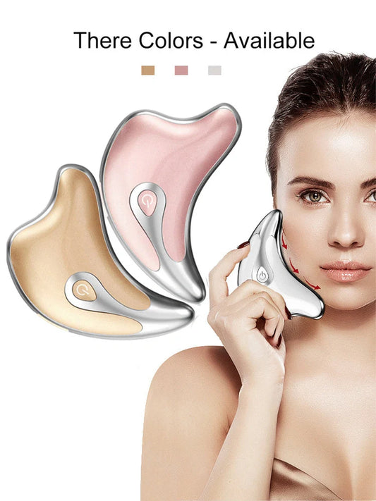 Electric Gua Sha Facial Massager with LED light and microcurrent technology