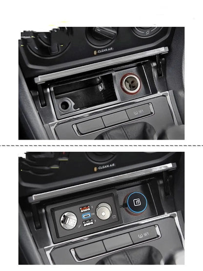QC3.0 fast car charger adapter for 12V socket with Android and Apple style options.