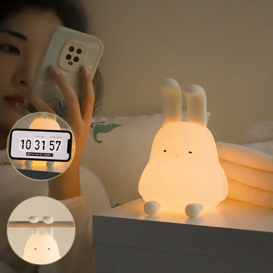 Cute Rabbit Mood Light with dimmable LED for children's rooms