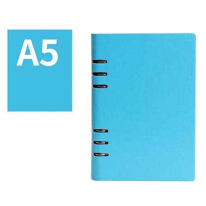 Loose-leaf business notebook with imitation leather cover in multiple colour options