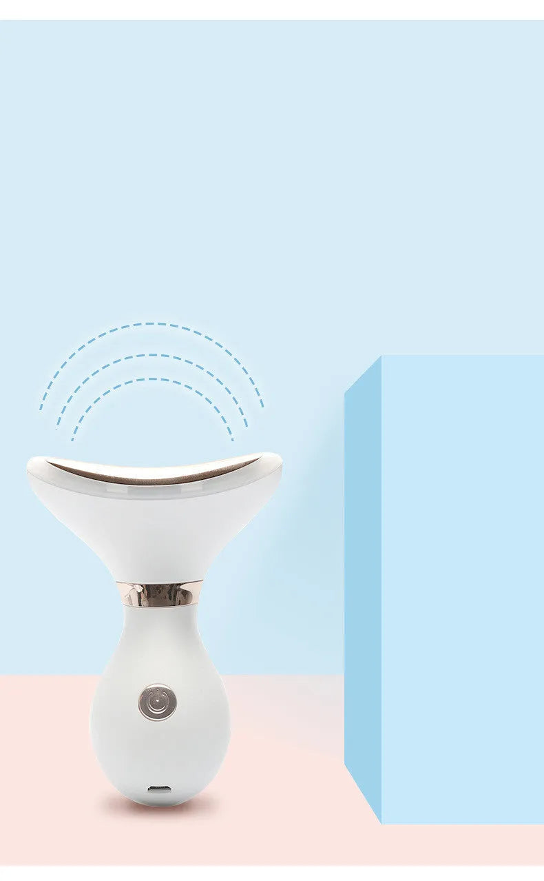 Tightening beauty instrument with USB charging and three light modes, white and gold options