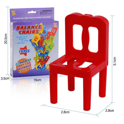 Colourful Balance Chairs Stacking Game for educational family fun
