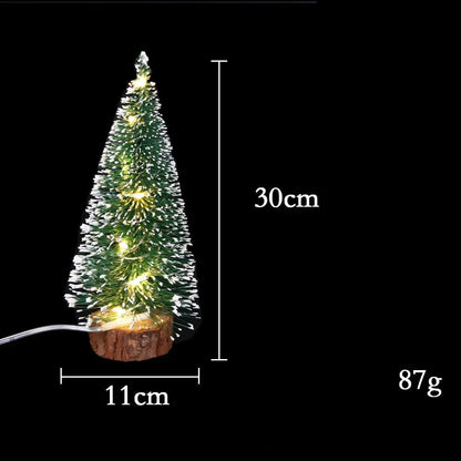 Charming mini LED Christmas tree with warm, twinkling lights and festive holiday decor