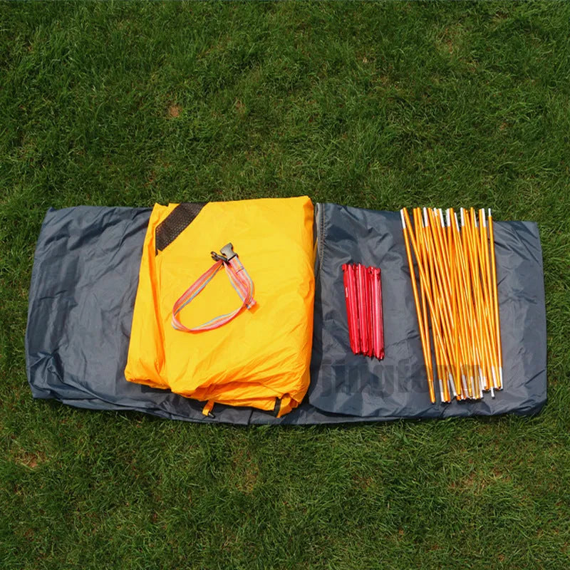 Ultralight anti-storm camping tent with 8000MM waterproof outer, 8.5MM aluminium pole, 210x120x110cm, red and yellow