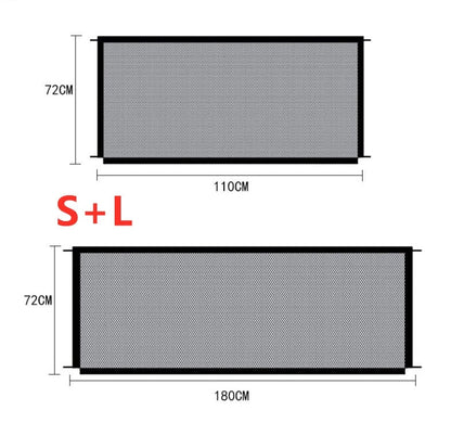 Durable nylon pet gate with foldable design for indoor use, creating a safe and secure play area for pets.