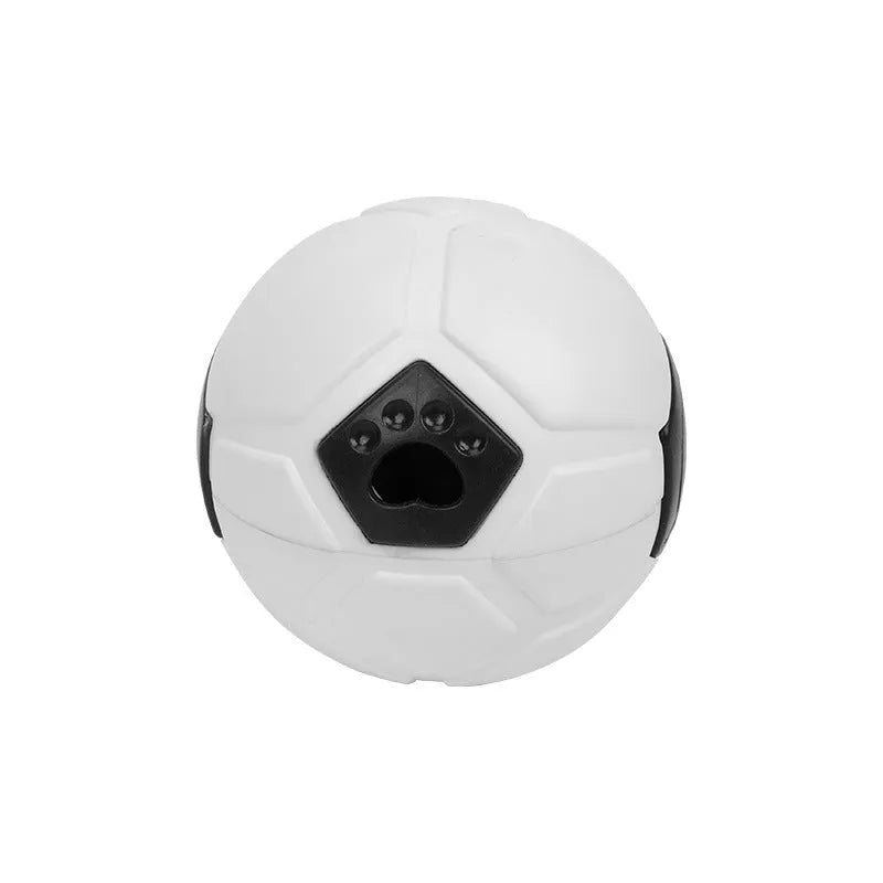 Orange and white TPR rubber dog chew ball toy, shown in hollow and teeth cleaning stick styles.