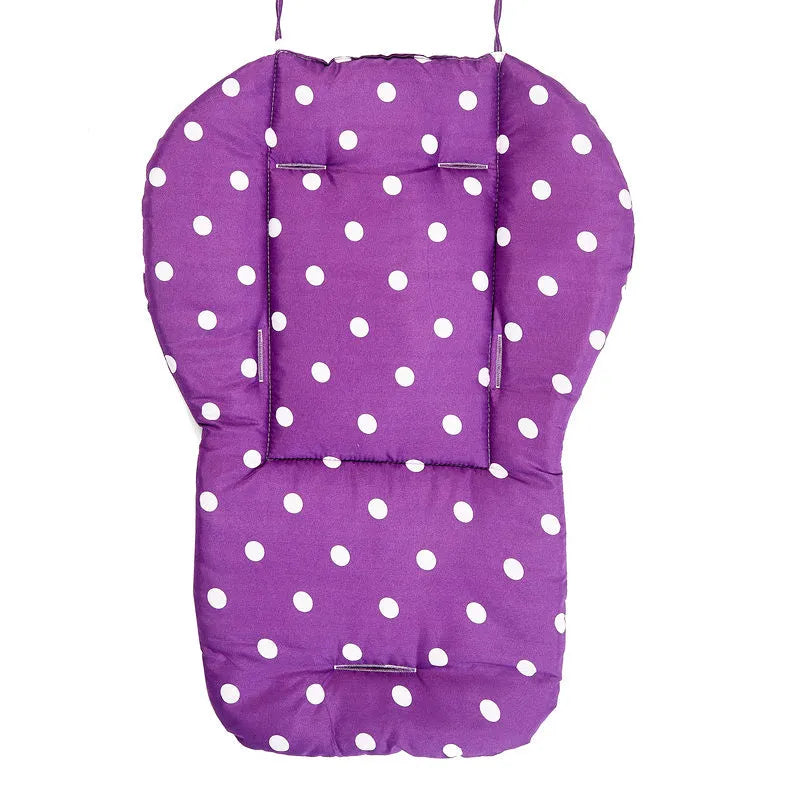 Cotton double-sided baby car mat cushion in five colours on a pram seat