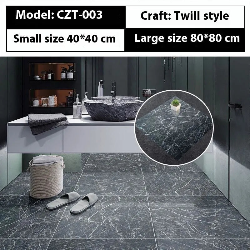 Close-up of geometric pattern marble effect self-adhesive wall sticker measuring 40x40cm