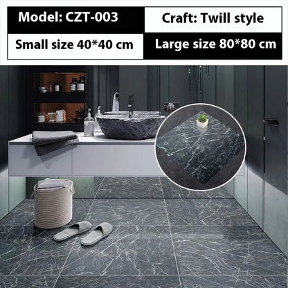 Close-up of geometric pattern marble effect self-adhesive wall sticker measuring 40x40cm