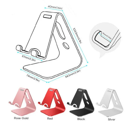 Aluminium phone and tablet stand in Black, Red, Rose Gold and Silver colour options