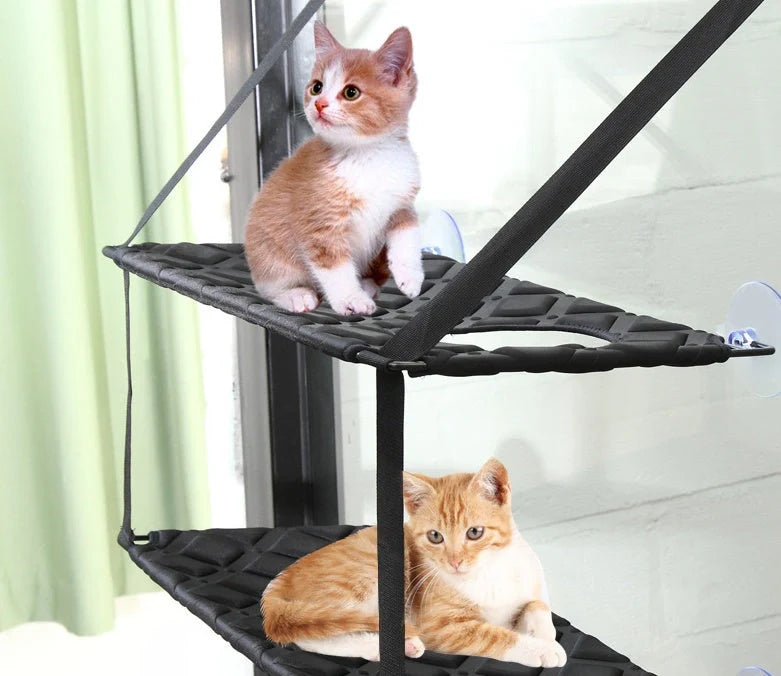 Cat Hammock Window Resting Seat Perch for indoor cats, durable and space-saving