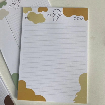 INS Wind B5 Marshmallow Dog sticky note paper pad in purple colour with 30 sheets
