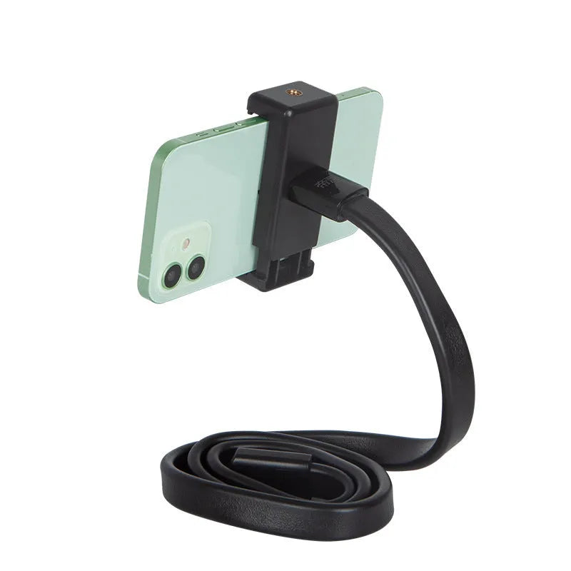 Flexible adjustable hose phone holder with phone clip for live broadcast shooting