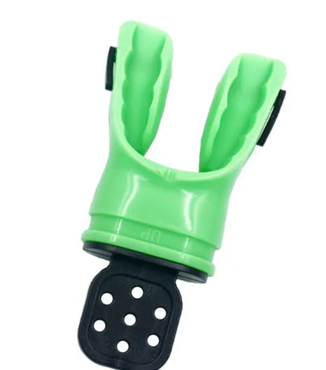 Plastic free edible silicone diving mouthpiece in 110mm length showing colour options