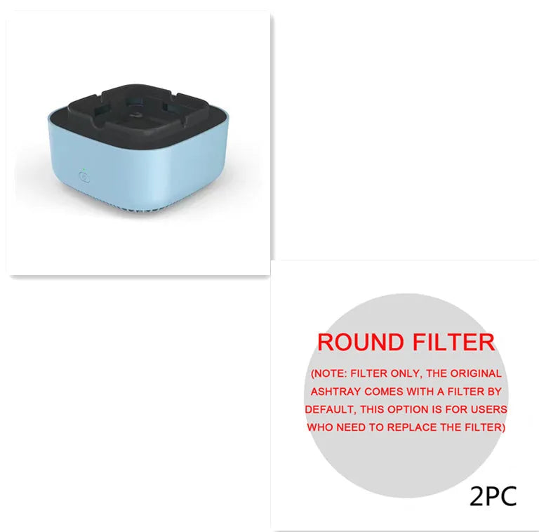 Portable automatic air purifier ashtray with negative ion technology for smoke removal