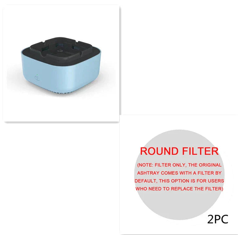 Sleek car ashtray with automatic air purifier that eliminates smoke and odors, keeping your vehicle fresh and clean.
