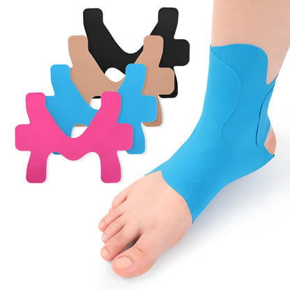 Pre-slitting elastic kinesiology tape bandage for ankle and calf support in four colours