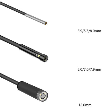 Handheld industrial endoscope with a 4.5-inch screen and a 1-metre black probe cable extended.