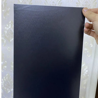 Matte black PVC self-adhesive printing label sheets in A4 and A3 with fine sand and coarse sand finishes