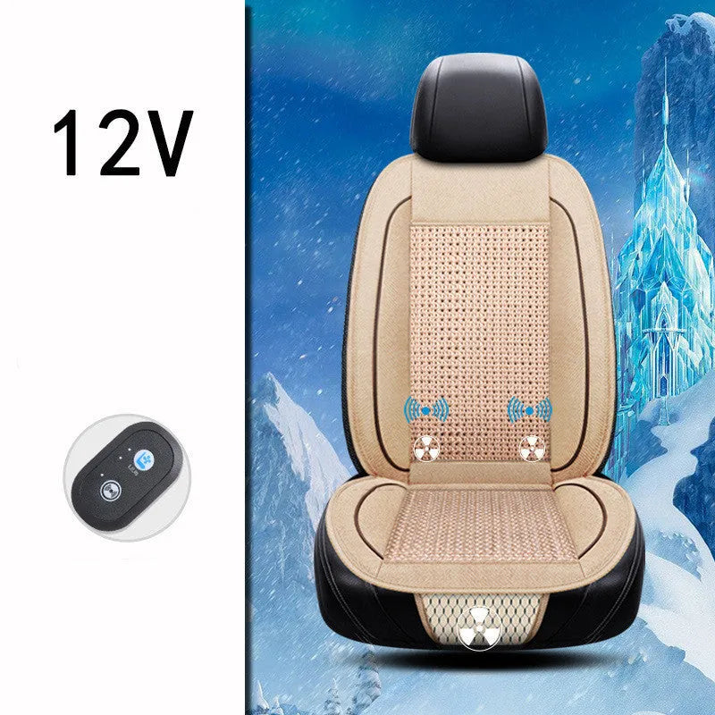 Car ventilation seat cushion with massage function in black colour measuring 60 x 60 cm