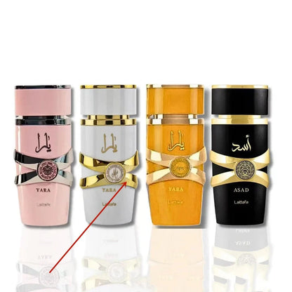 Women's perfume water spray with 100ml capacity in black, pink, white and yellow colour options