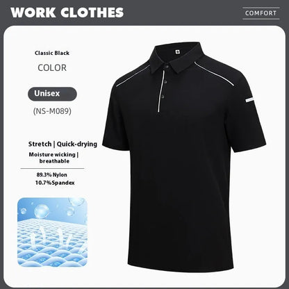Quick-drying breathable polo shirt in solid colour with short sleeves and regular fit