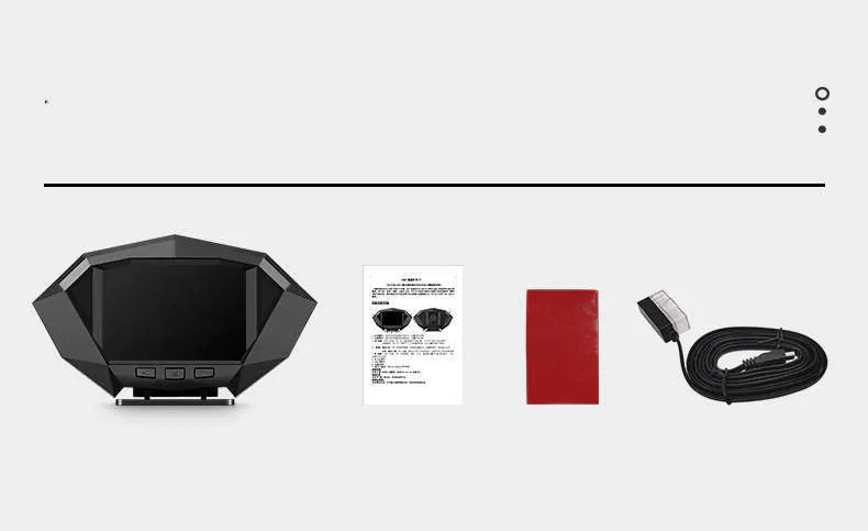 P1 black HUD display unit with OBD cable on a car dashboard