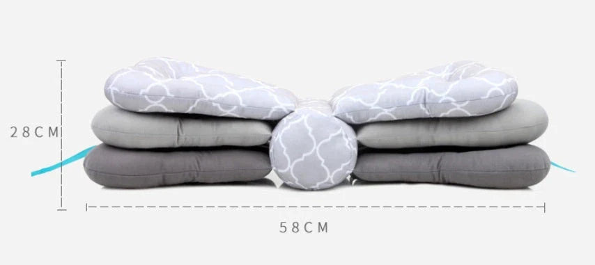 Adjustable breastfeeding pillow with soft, plush fill and rectangular shape for comfortable nursing