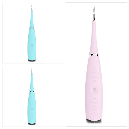 Pink and blue waterproof electric tooth scaler with 190mm handle for dental calculus removal