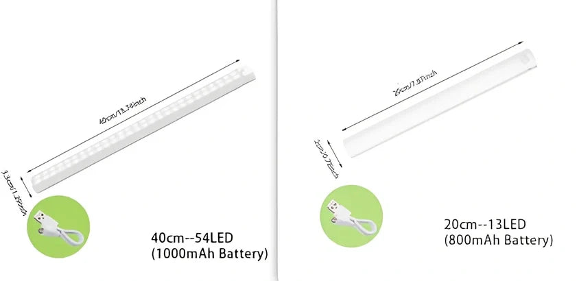 Wireless LED motion sensor night light with magnetic mounting in various sizes