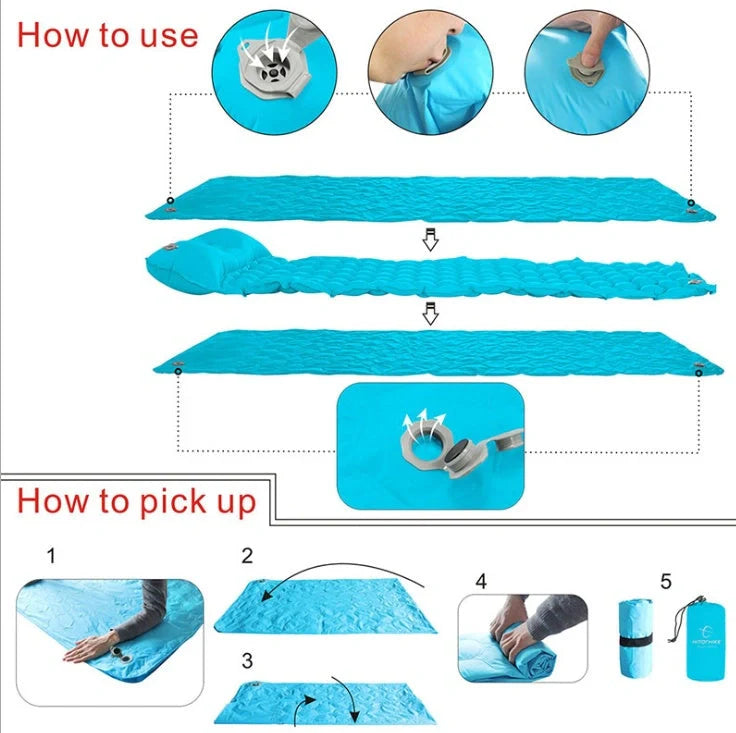 Premium inflatable camping mattress with honeycomb design for outdoor adventures