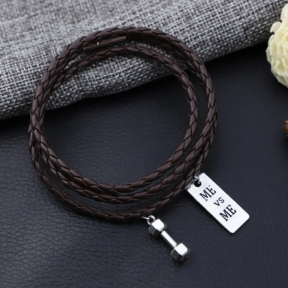 Premium woven PU rope bracelet in blue, elegant and durable accessory