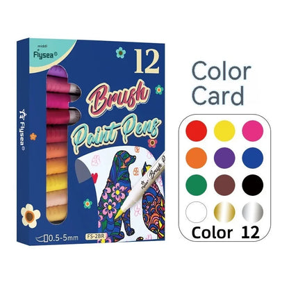 Soft head gouache pen set for hand painting and greeting card art in acrylic marker format