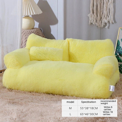 Cozy and luxurious cat bed sofa in various colors, featuring a thick backrest and anti-slip base for pets' comfort and relaxation
