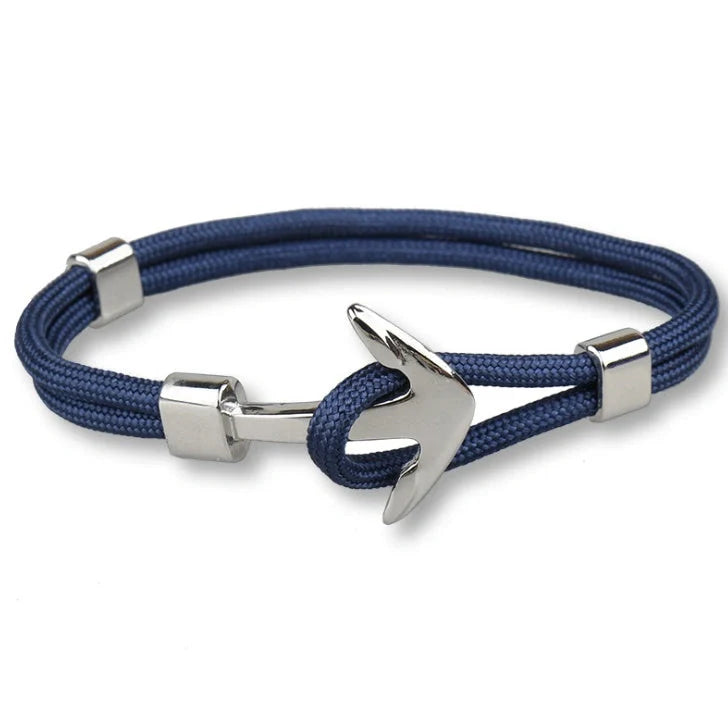 Stylish unisex anchor bracelet with hand strap, perfect for nautical fashion enthusiasts