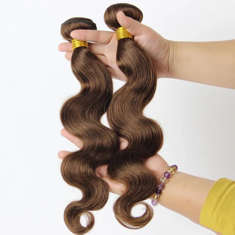 Brown human hair hood wig with natural-looking bangs and length options from 12 to 26 inches