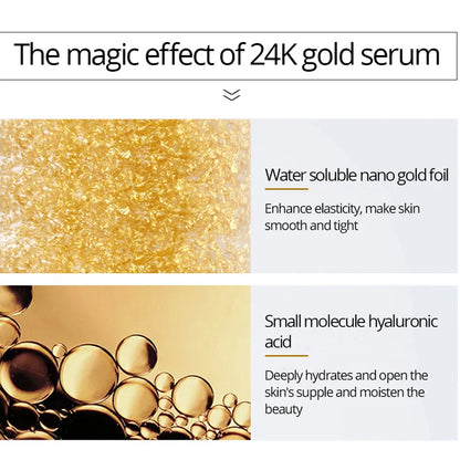 4K Gold Serum bottle with 24K pure gold formula for skin tightening and brightening